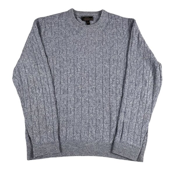 Jos. A Bank Reserve Mens 80% Wool Cable Knit Grey Sweater Sz XL - Picture 1 of 4